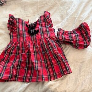 Crew cuts Red Plaid Baby Dress with Bloomer Set